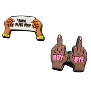 NEW Funny Meme Boy Bye 2pc Croc Charms